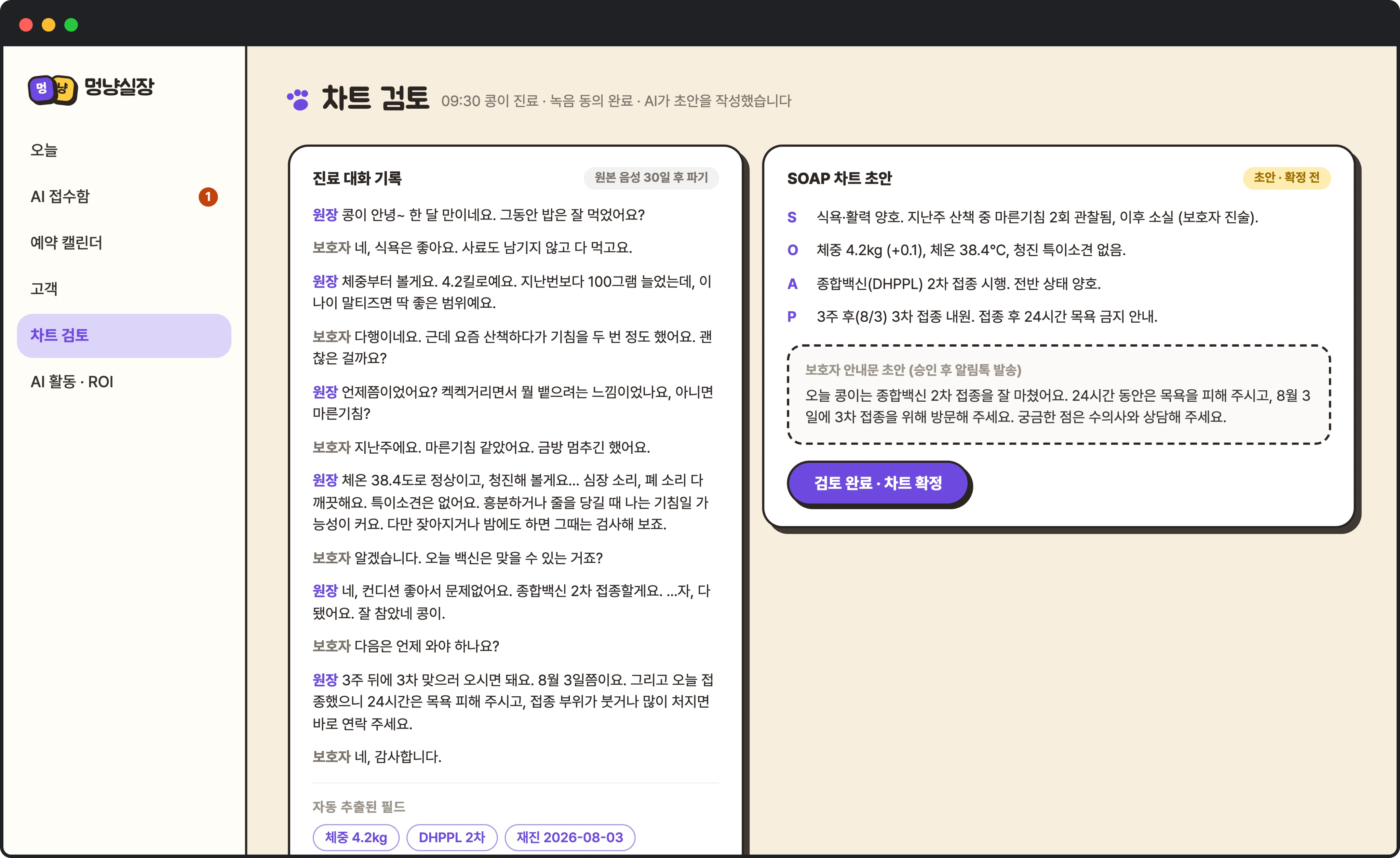 차트 초안 작성
